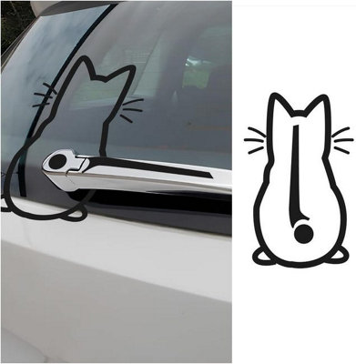(200 x 320 x 1) Cat Wiper Sticker, Funny Kitten Windshield Wiper Decal ...