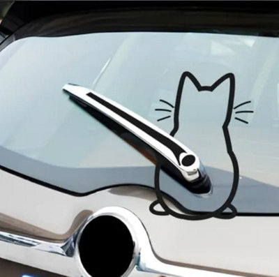 (200 x 320 x 1) Cat Wiper Sticker, Funny Kitten Windshield Wiper Decal ...