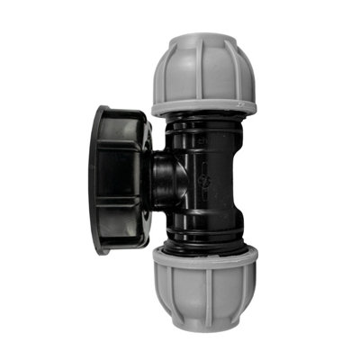 (20mm tee )ibc water storage tank outlet kit for 2" s60x6 coarse threaded outlet-20mm mdpe water/irrigation pipe