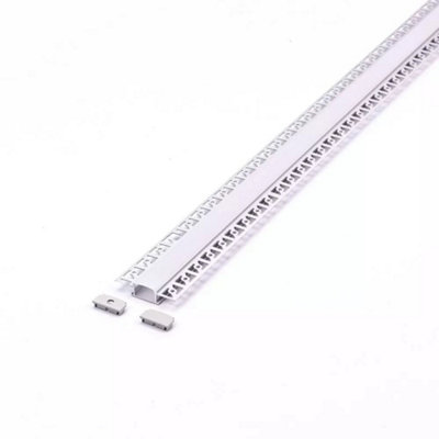 (3 PART ) 2M PLASTER PROFILE WITH OPAL DIFFUSER - MAX STRIP WIDTH - 9.5MM - SUITABLE FOR IP20 STRIP