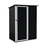 (4.6 X 3.1FT) 1.36m² Metal garden shed - LYS grey and white - Tool shed with single latch door ground fixing kit supplied