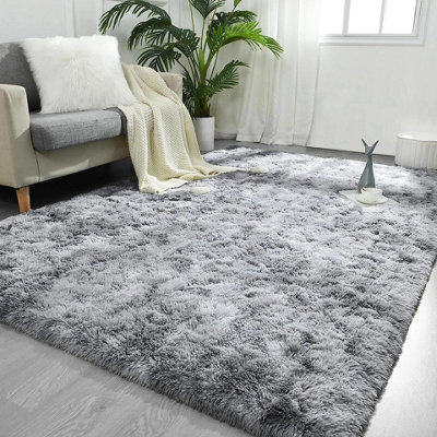 (60 x 110 cm (2 ft x ft in)-Mat, Tie-Dye Light Grey/Silver) Anti Slip 