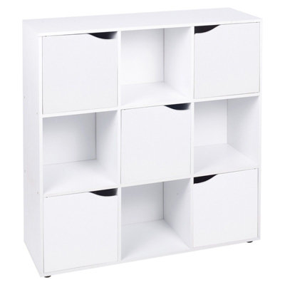 9 Cube Wooden Bookcase Shelving Display Shelves Storage Unit Wood Shelf Door