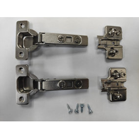 (Free P&P) 1 Pair 110 Degree  Full Overlay Soft Close Kitchen Cabinet Door Hinges Adjustable Inc Backplates + Screws (Clip On)