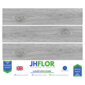 (JH01 - Light Grey) 36pcs/5m² Luxury Vinyl Tiles LVT DRY BACK Wood Look Flooring Kitchen Bathroom