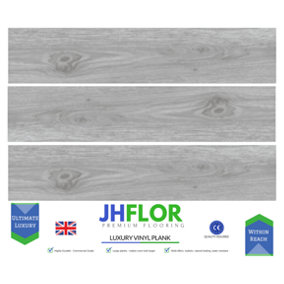 (JH01 Light Grey) 36pcs/5m² Luxury Vinyl Tiles (LVT) Self Adhesive Wood Look Flooring Kitchen Bathroom
