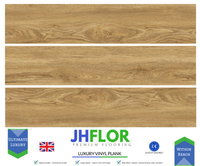 (JH05 Oak) 36pcs/5m² Luxury Vinyl Tiles LVT DRY BACK Wood Look Flooring Kitchen Bathroom