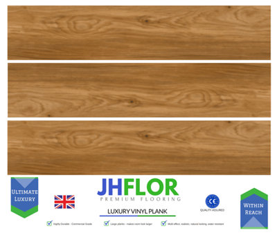 (JH05 Oak) 36pcs/5m² Luxury Vinyl Tiles (LVT) Self Adhesive Wood Look Flooring Kitchen Bathroom