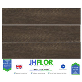 (JH06 Dark Oak) 36pcs/5m² Luxury Vinyl Tiles LVT DRY BACK Wood Look Flooring Kitchen Bathroom