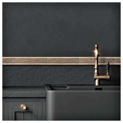 (PACK OF 5) Niche Tiles Cypress Metal Champagne Bronze 4.5cm. x 30cm. Border Wall Accent Tile Trim