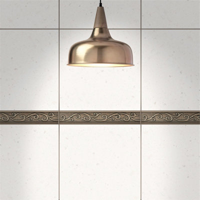 (PACK OF 5) Niche Tiles Cypress Metal Champagne Bronze 4.5cm. x 30cm. Border Wall Accent Tile Trim