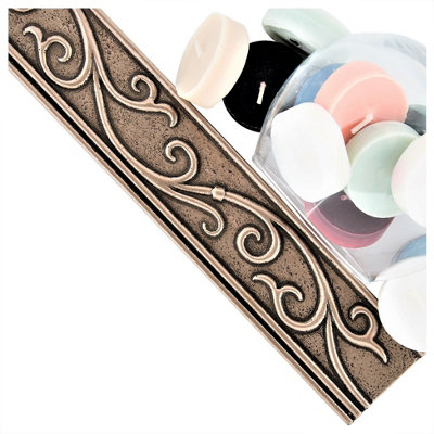 (PACK OF 5) Niche Tiles Cypress Metal Champagne Bronze 4.5cm. x 30cm. Border Wall Accent Tile Trim