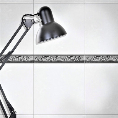 (PACK OF 5) Niche Tiles Cypress Metal Nickel 4.5cm. x 30cm. Border Wall Accent Tile Trim