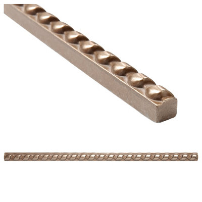 (PACK OF 5) Niche Tiles Rope Metal Champagne Bronze 1.3cm. x 30cm. Border Wall Accent Tile Trim