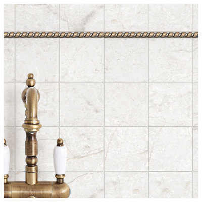 (PACK OF 5) Niche Tiles Rope Metal Champagne Bronze 1.3cm. x 30cm. Border Wall Accent Tile Trim