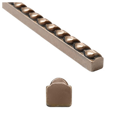 (PACK OF 5) Niche Tiles Rope Metal Champagne Bronze 1.3cm. x 30cm. Border Wall Accent Tile Trim