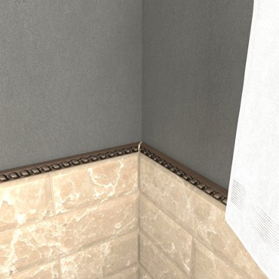 (PACK OF 5) Niche Tiles Rope Metal Champagne Bronze 1.3cm. x 30cm. Border Wall Accent Tile Trim