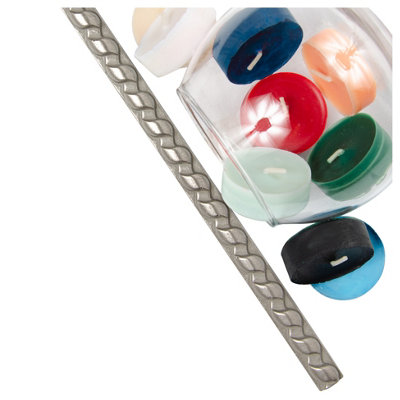 (PACK OF 5) Niche Tiles Rope Metal Nickel 1.3cm. x 30cm. Border Wall ...