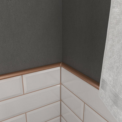 (PACK OF 5) Niche Tiles Trendy Metal Copper 1.5cm. x 30cm. Pencil Bullnose Border Wall Tile Trim