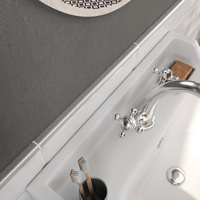 (PACK OF 5) Niche Tiles Trendy Metal Nickel 1.5cm. x 30cm. Pencil Bullnose Border Wall Tile Trim