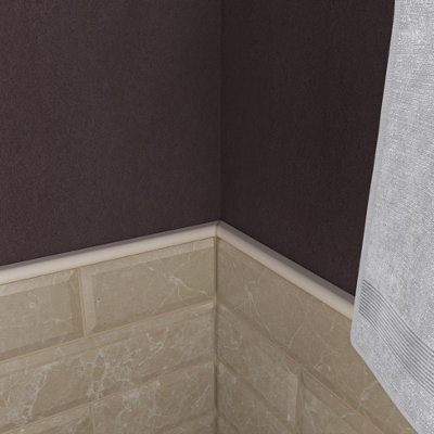 (PACK OF 5) Niche Tiles Trendy Soft Cream 1.5cm. x 30cm. Cast Stone Pencil Bullnose Border Wall Tile Trim