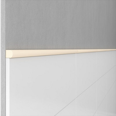 (PACK OF 5) Niche Tiles Trendy Soft Cream 1.5cm. x 30cm. Cast Stone Pencil Bullnose Border Wall Tile Trim