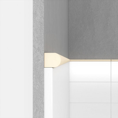 (PACK OF 5) Niche Tiles Trendy Soft Cream 1.5cm. x 30cm. Cast Stone Pencil Bullnose Border Wall Tile Trim