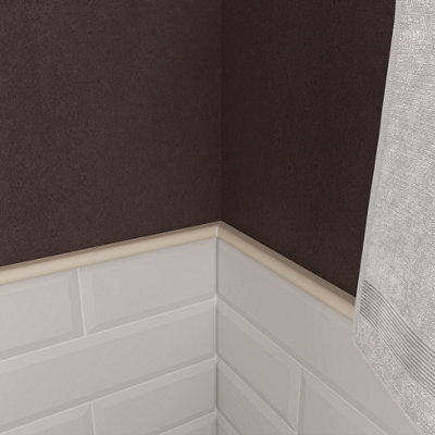(PACK OF 5) Niche Tiles Trendy Soft Cream 1.5cm. x 30cm. Cast Stone Pencil Bullnose Border Wall Tile Trim
