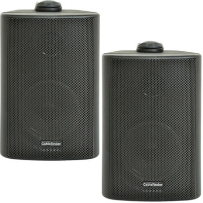 (PAIR) 2x 6.5" 120W Black Outdoor Rated Speakers Wall Mounted HiFi 8Ohm & 100V