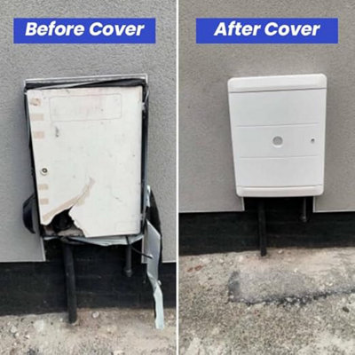 (Pair) Gas and Electric Weather-Resistant Meter Box Covers - Overboxes for DIY Repairs - Protects and Enhances Meters