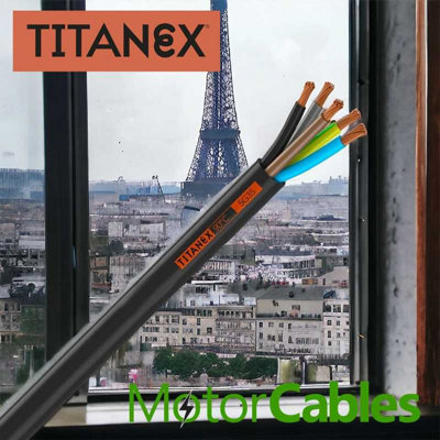 (Per Metre) HDIUK Titanex 5G35 5-Core 35mm2 Ultra Flexible H07RN-F Professional Grade 3-Phase Per 1 Metre Cut to total length