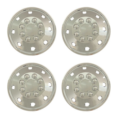 (Set of 4) Milenco 602C 15" Bulbous Chrome Wheeltrims