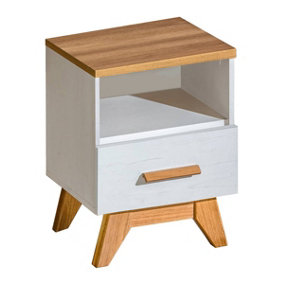 "Sven SV15 Bedside Table - Stylish and Compact in Anderson Pine, H502mm W450mm D400mm