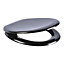 THE YORK - TOP FIX SOFT CLOSE BLACK STANDARD OVAL TOILET SEAT 