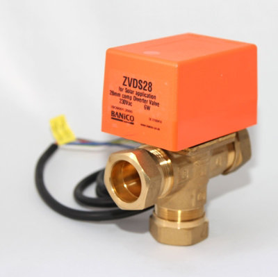 (ZVDS28) 3 Port SOLAR 28mm Motorised Zone Valve Actuator SOLAR THERMAL ...