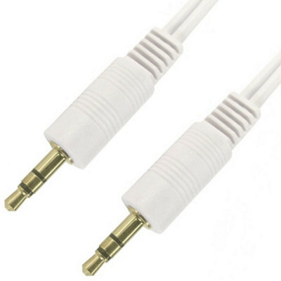 0.2m 3.5mm Jack Plug to Male Long Headphone Cable White Lead AUX Audio