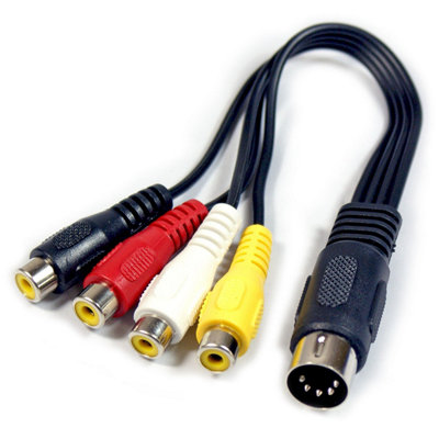 High Quality 0.3m Audio Cable of 5 Pin Female Din Plug to 4 x RCA Phono Male Plugs Audio Cable - 44