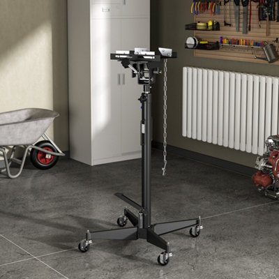 0.5 Ton High Lift Hydraulic Transmission Jack with Foot Pedal Black