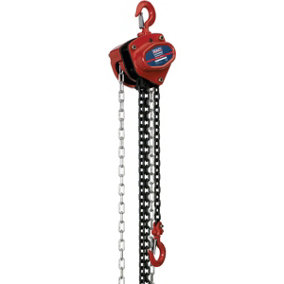 0.5 Tonne Chain Block - Hardened Alloy Chains - 2.5m Drop Mechanical Load Brake
