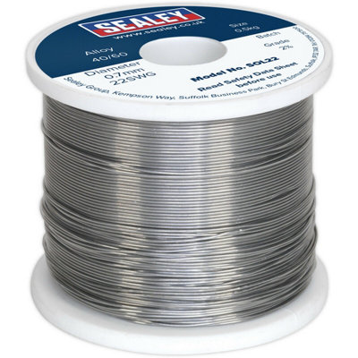 0.5kg Quick Flow Solder Wire Cable Reel Drum - 0.7mm 22SWG - 40/60 Tin/Lead - 4