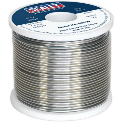 0.5kg Quick Flow Solder Wire Cable Reel Drum - 1.6mm 16SWG - 40/60 Tin/Lead - 4