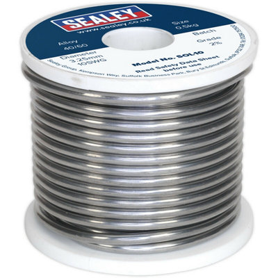 0.5kg Quick Flow Solder Wire Cable Reel Drum - 3.25mm 10SWG - 40/60 Tin/Lead - 3