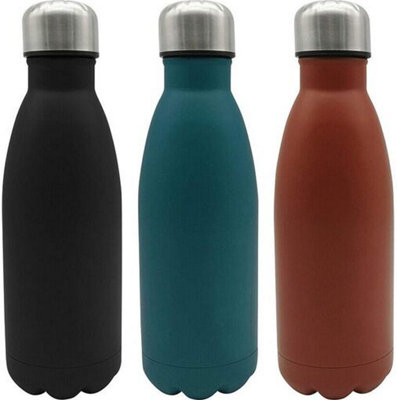 0.5Ltr Hot & Cold Vacuum Metal Flask Drink Stainless Steel Bottle Travel Matte