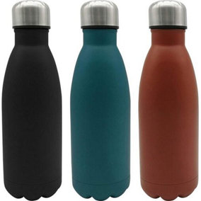 0.5Ltr Hot & Cold Vacuum Metal Flask Drink Stainless Steel Bottle Travel Matte