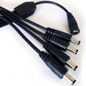 0.5m 4 Port Way DC Power Cable Splitter 5.5mm x 2.1mm CCTV Camera PSU Adapter