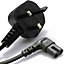 0.5m UK Plug to Figure 8 Cable Lead 90 Degree Right Angled C7 Mains Power 13A