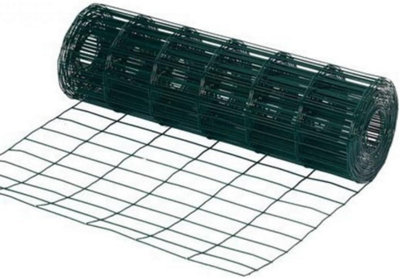 0.6m X 10m Garden Border Fence Heavy Duty Green PVC Wire