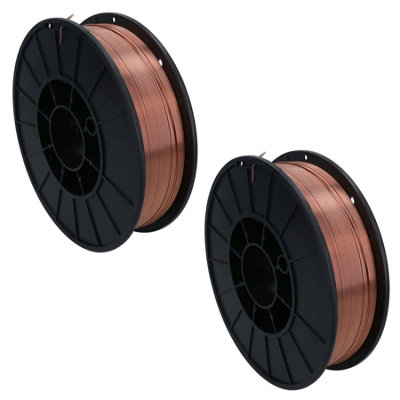 0.6mm Mild Steel Mig Welding Wire Spool Gas Argon CO2 5kg Reel Copper Coated 2 Pack