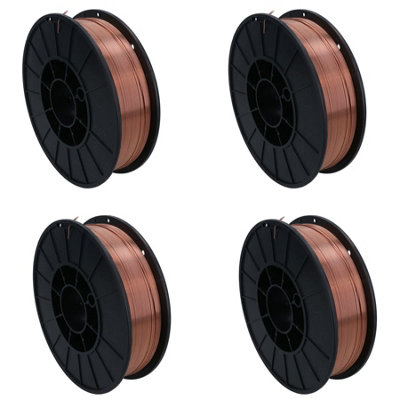 0.6mm Mild Steel Mig Welding Wire Spool Gas Argon CO2 5kg Reel Copper Coated 4 Pack