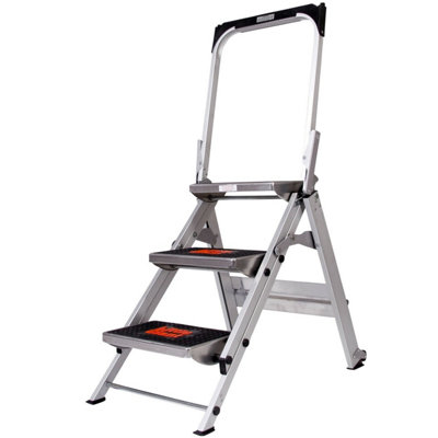 0.7m Premium Folding Step Ladder - 3 Tread Anti-Slip Aluminum Safety Steps for Home and Work